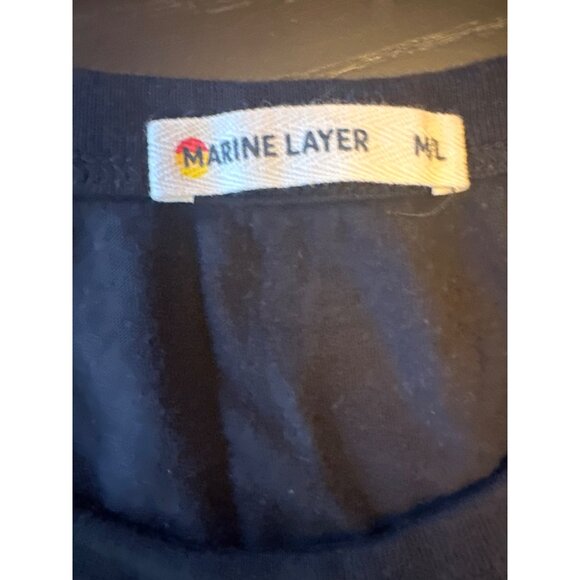 Marine Layer Mens Basic Casual  Navy T-Shirt M/L Cotton Blend Made In USA - Picture 2 of 4